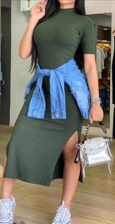 Modelagem Vestido Gola Alta Manga curta e longa - Image 2