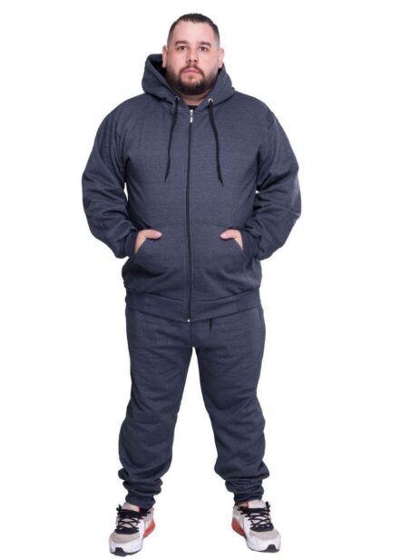 Conjunto moletom masculino plus size com zíper