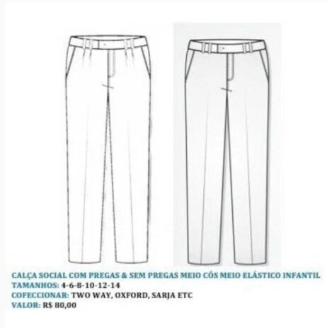 MODELAGEM CALÇA SOCIAL INFANTIL